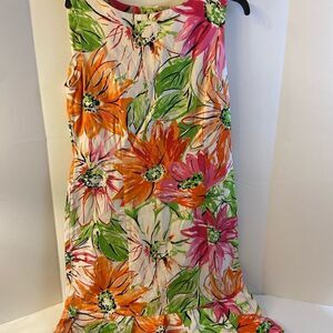 Grace dresses womens 14 bold vibrant flowers #107269 pink green Lilly inspired